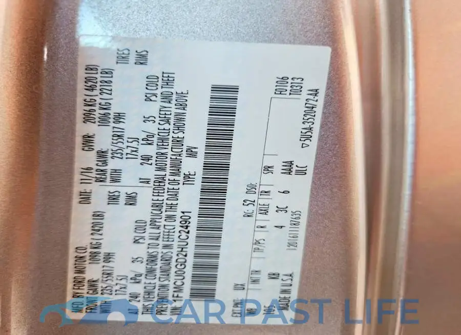 1FMCU0GD2HUC24901# 13