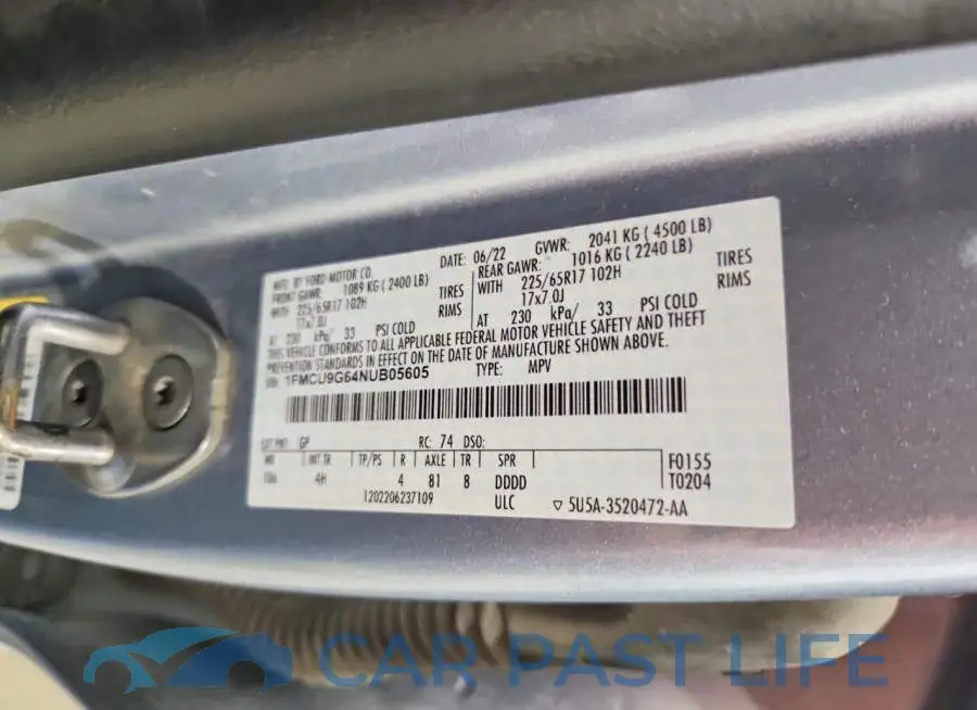 1FMCU9G64NUB05605# 13