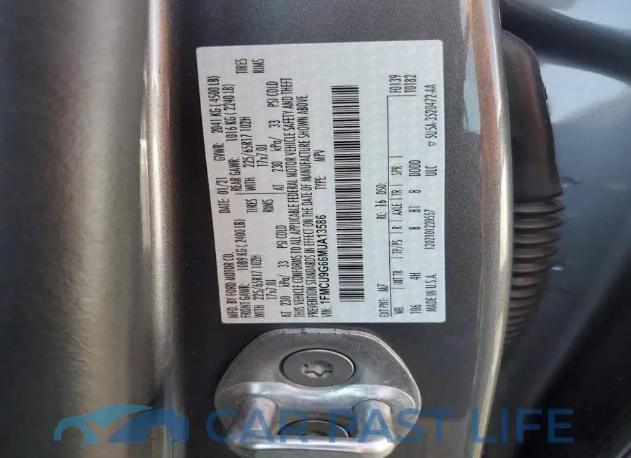 1FMCU9G66MUA13586# 13