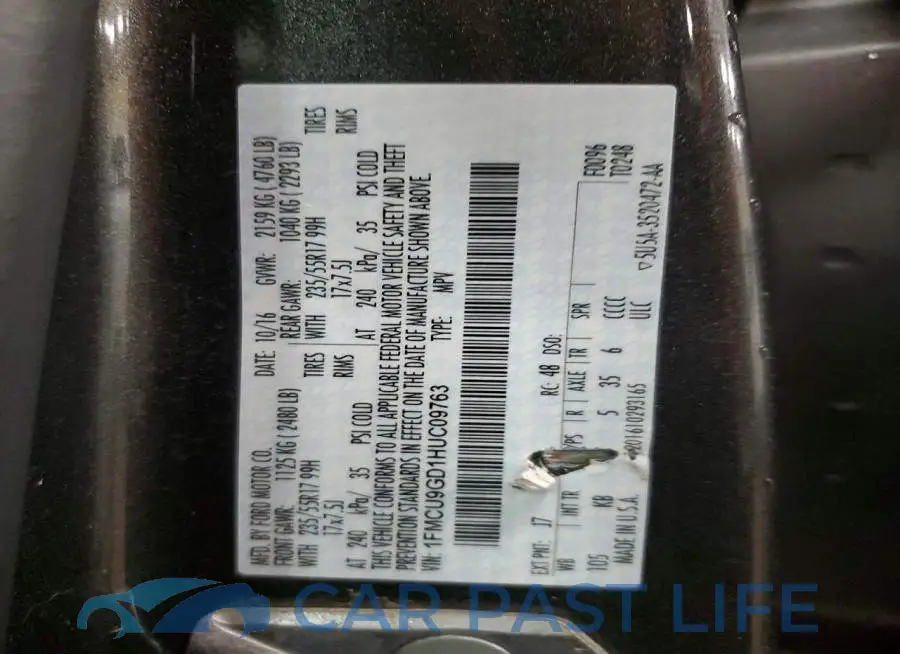 1FMCU9GD1HUC09763# 13