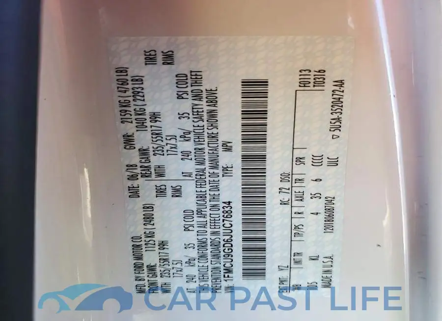 1FMCU9GD6JUC76834# 13