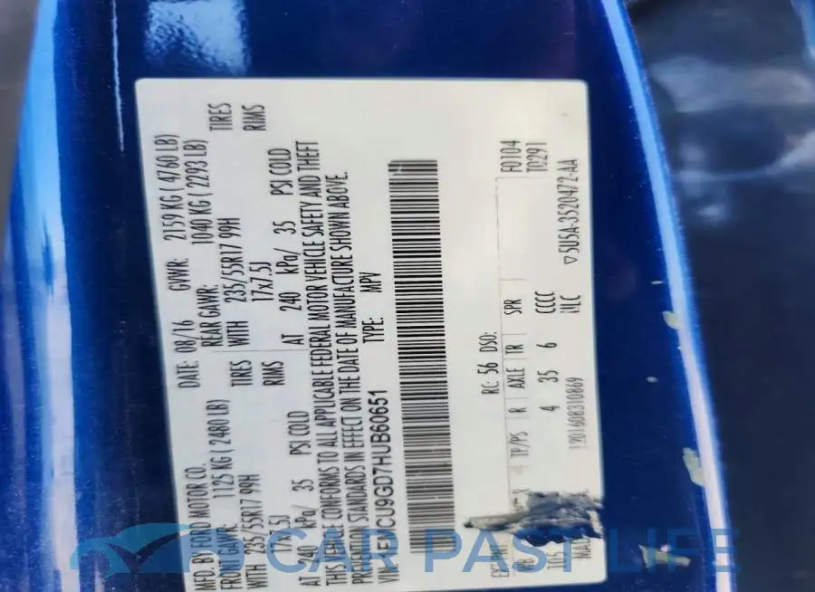 1FMCU9GD7HUB60651# 13
