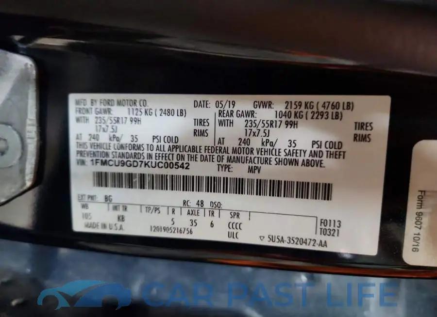 1FMCU9GD7KUC00542# 13