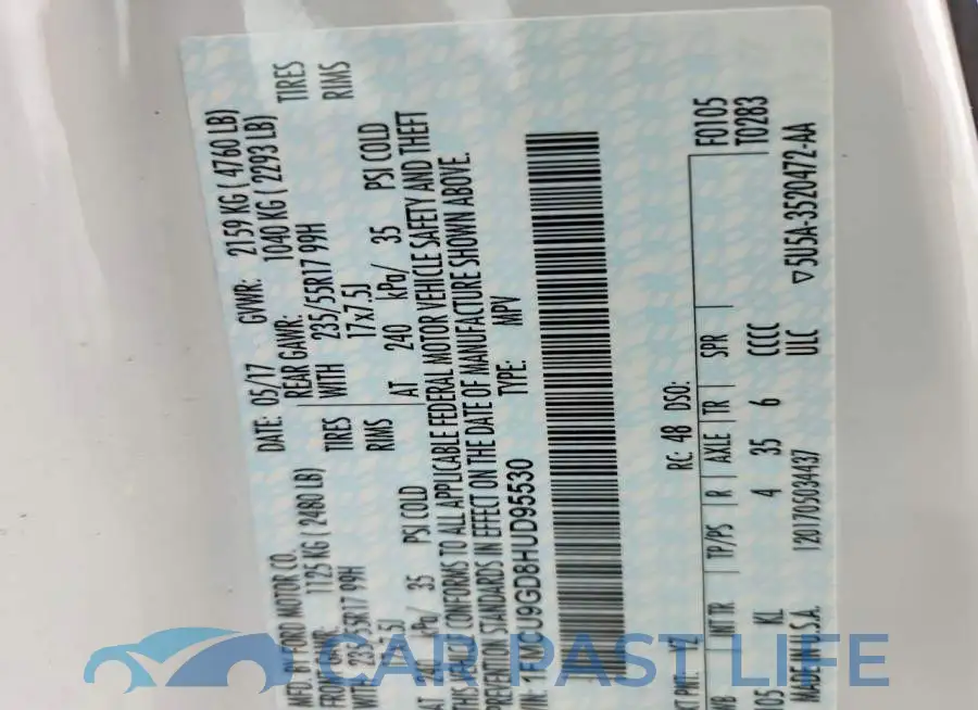 1FMCU9GD8HUD95530# 13