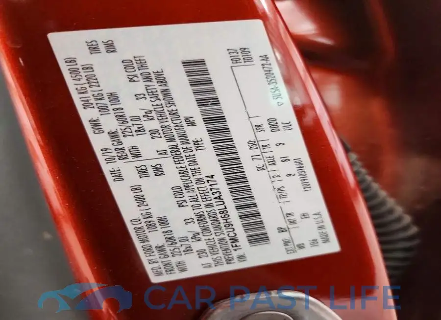1FMCU9H68LUA37174# 13
