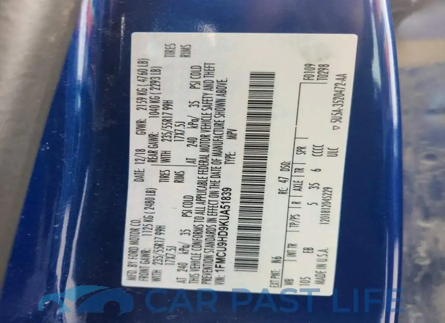 1FMCU9HD9KUA51839# 13