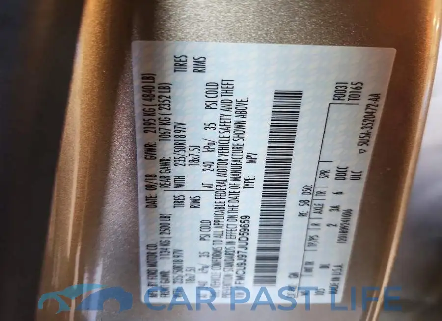 1FMCU9J97JUD59659# 12