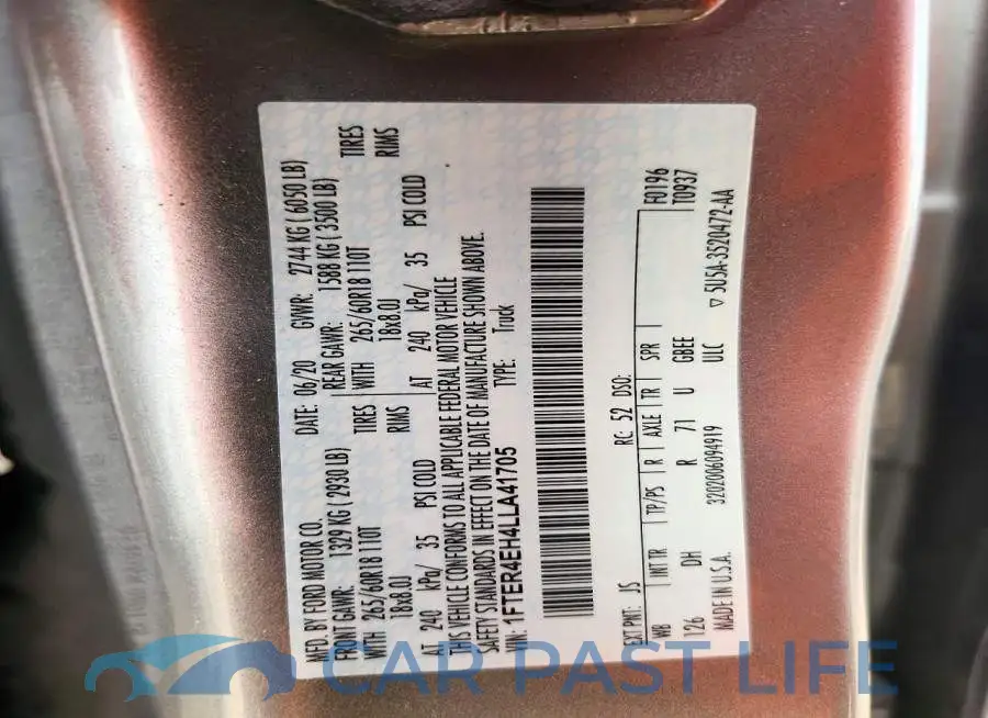 1FTER4EH4LLA41705# 12
