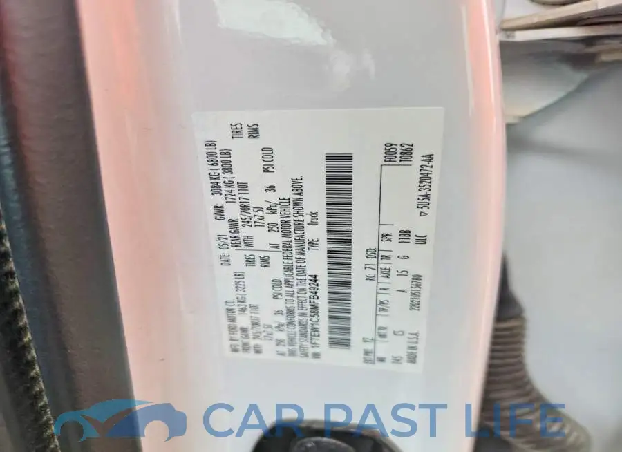 1FTEW1C58MFB49244# 12