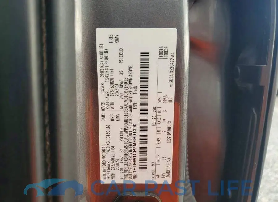 1FTEW1CP7MFB91390# 12