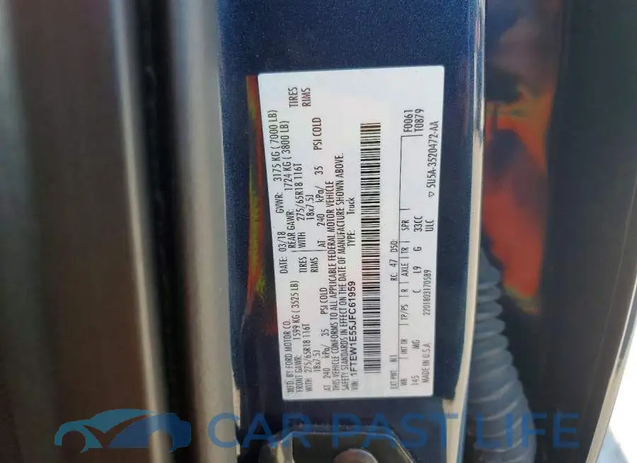 1FTEW1E55JFC61959# 12