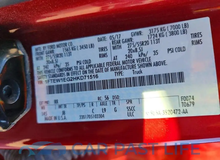 1FTEW1EG2HKD71516# 13