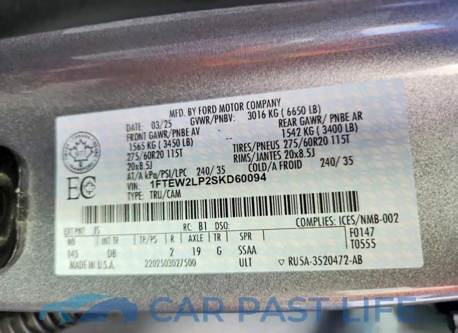 1FTEW2LP2SKD60094# 12