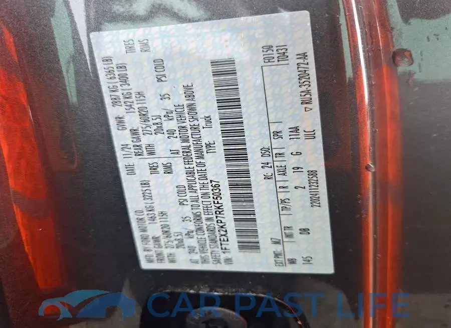 1FTEX2KP7RKF50367# 12