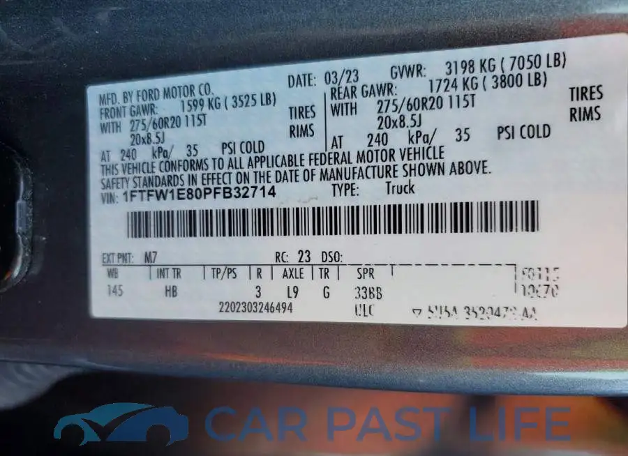 1FTFW1E80PFB32714# 12