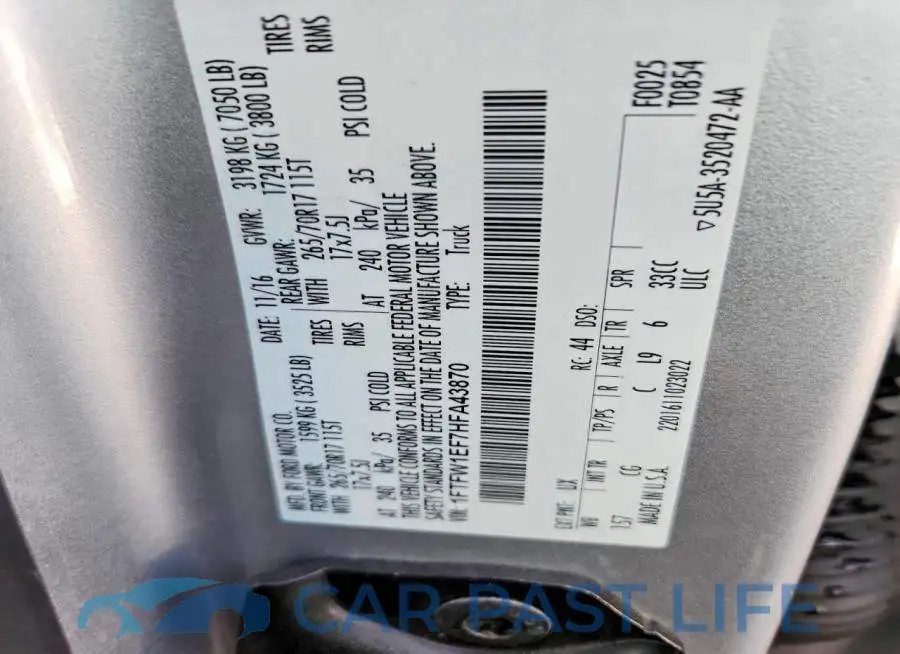 1FTFW1EF7HFA43870# 13