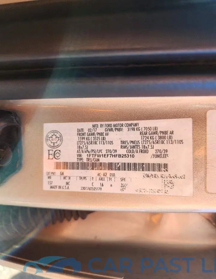 1FTFW1EF7HFB25310# 12