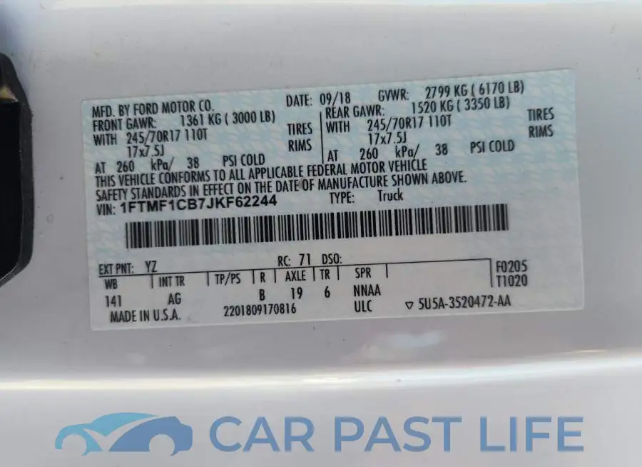 1FTMF1CB7JKF62244# 12