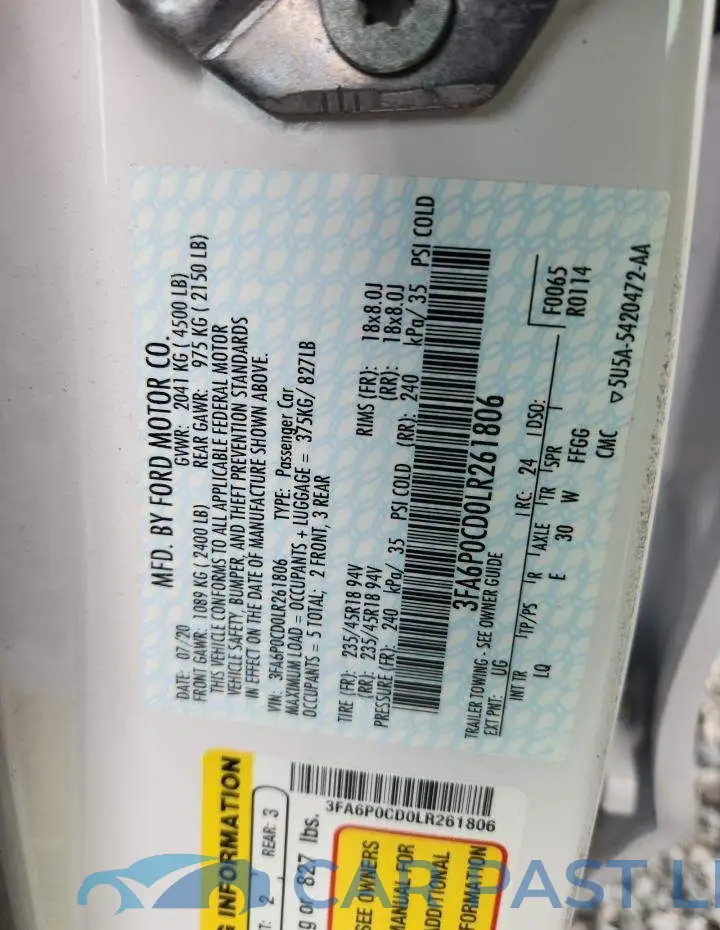 3FA6P0CD0LR261806# 12