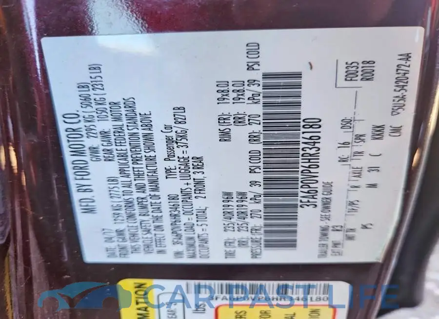 3FA6P0VP6HR346180# 12