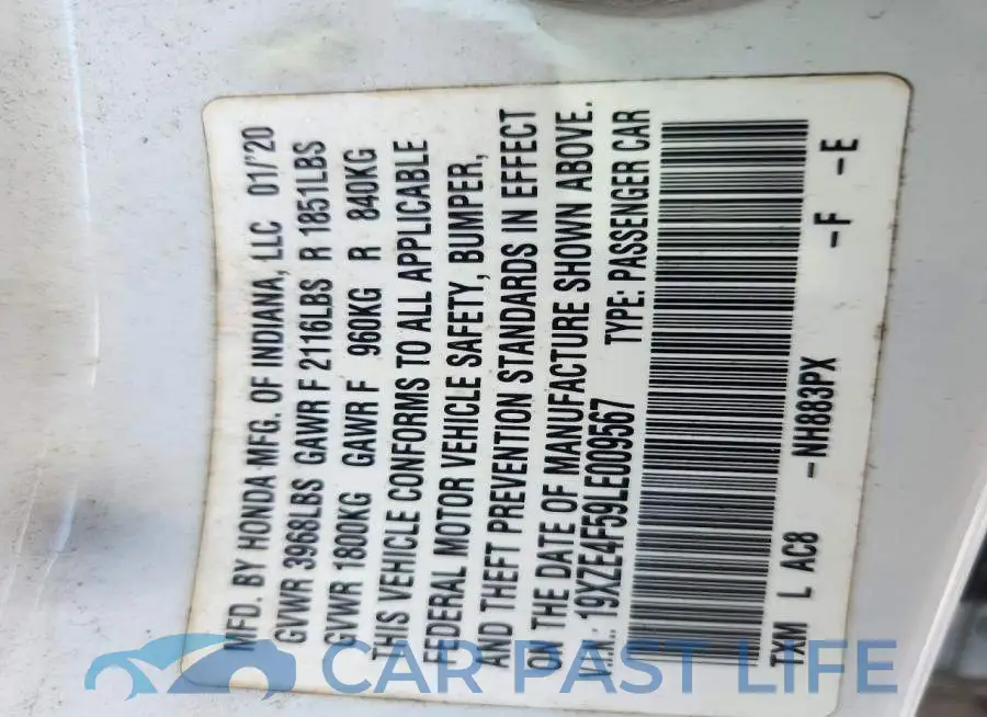 19XZE4F59LE009567# 13