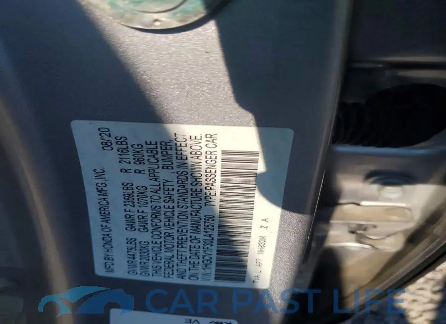 1HGCV1F30LA125750# 12