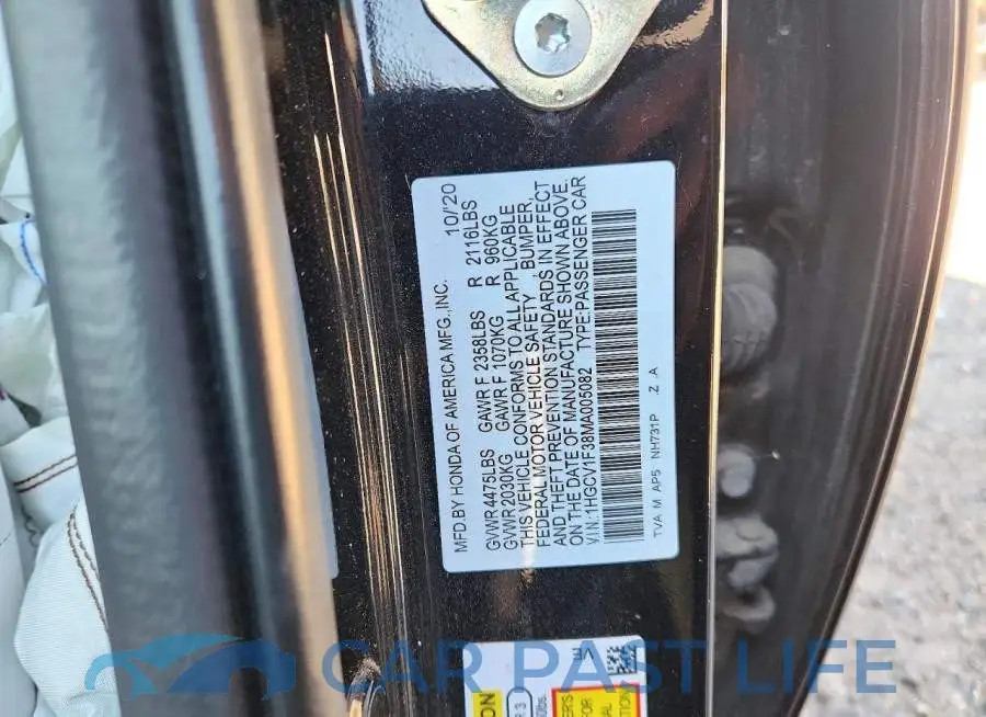 1HGCV1F38MA005082# 13