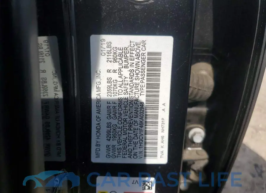 1HGCV1F46KA032948# 12