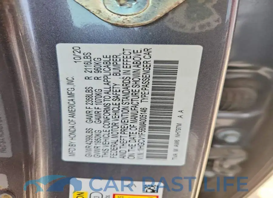 1HGCV1F56MA005146# 13