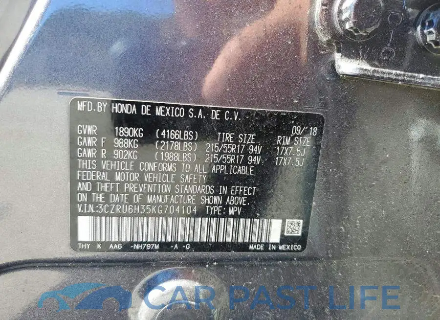 3CZRU6H35KG704104# 13