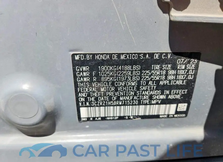 3CZRZ1H58RM715230# 12
