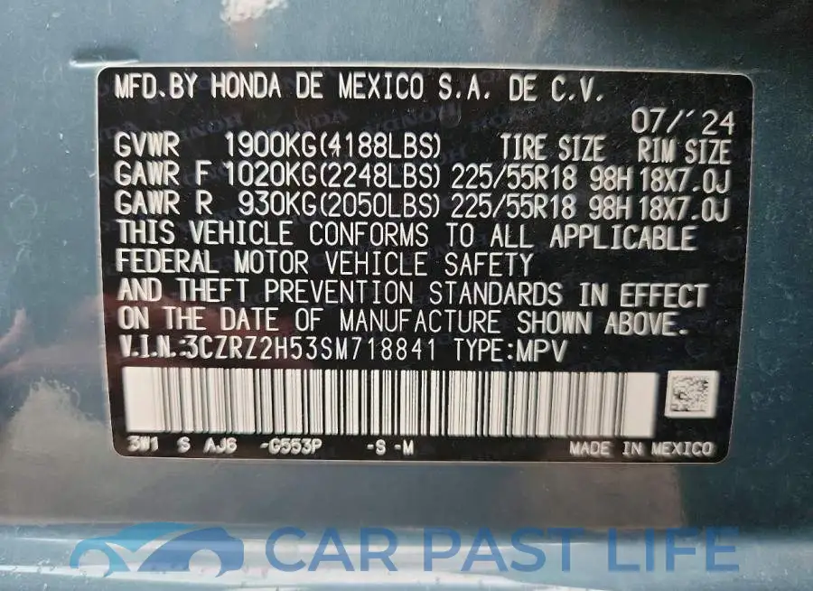 3CZRZ2H53SM718841# 12