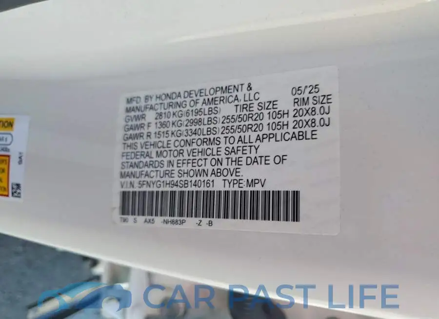5FNYG1H94SB140161# 13