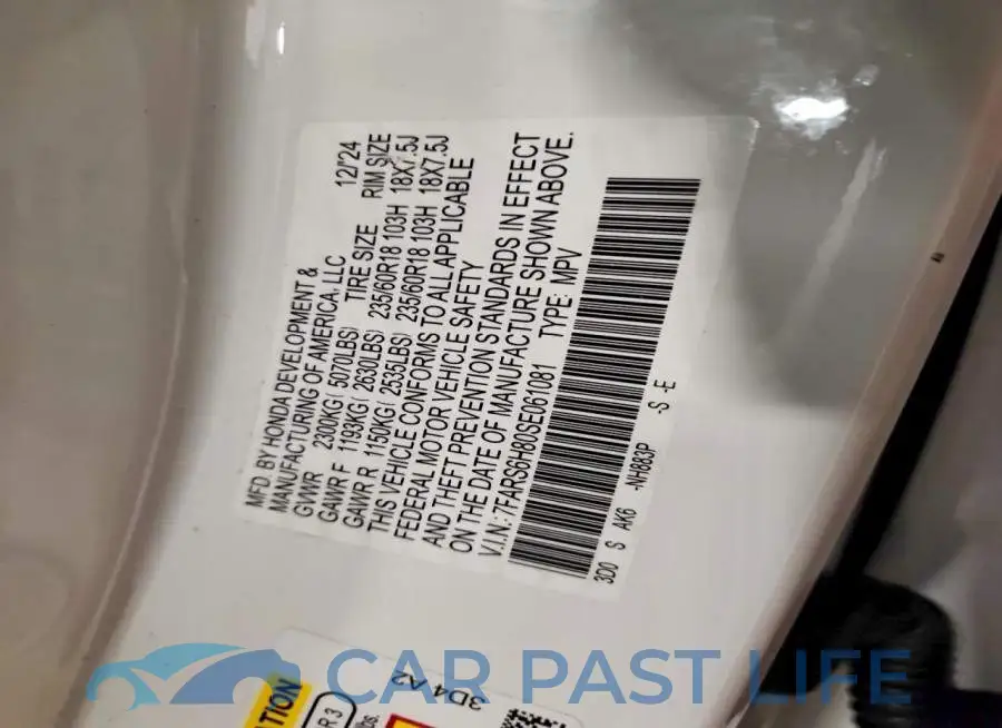 7FARS6H80SE061081# 13