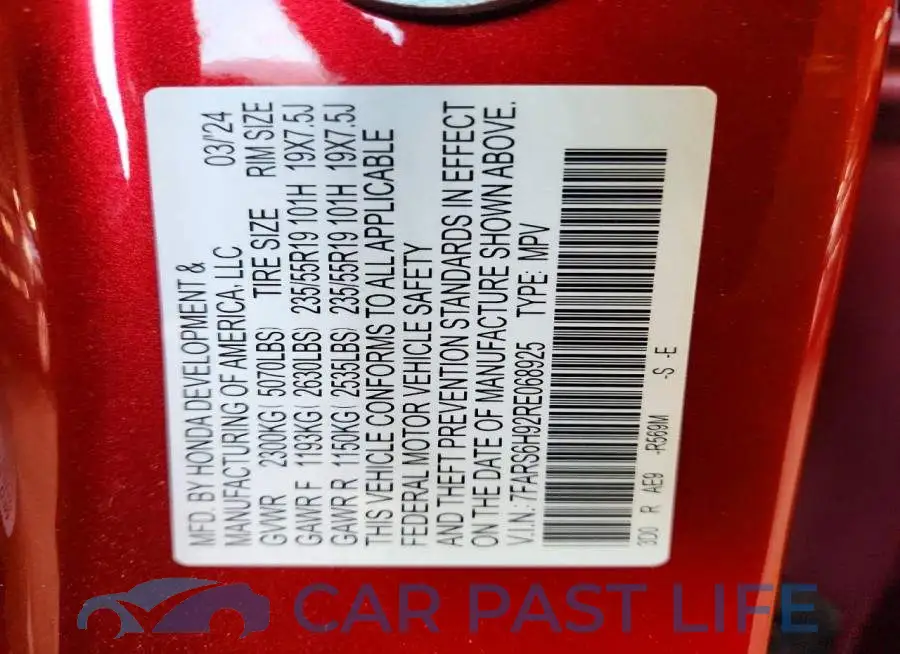 7FARS6H92RE068925# 13
