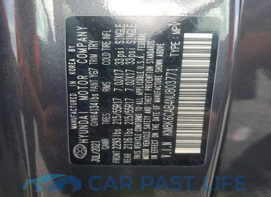KM8K6CAB4NU803771# 12
