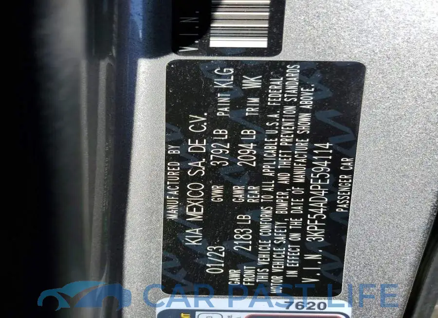 3KPF54AD4PE594114# 12