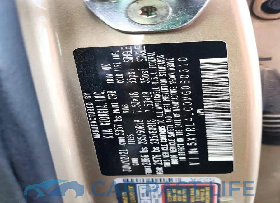 5XYRL4LC0MG060310# 13