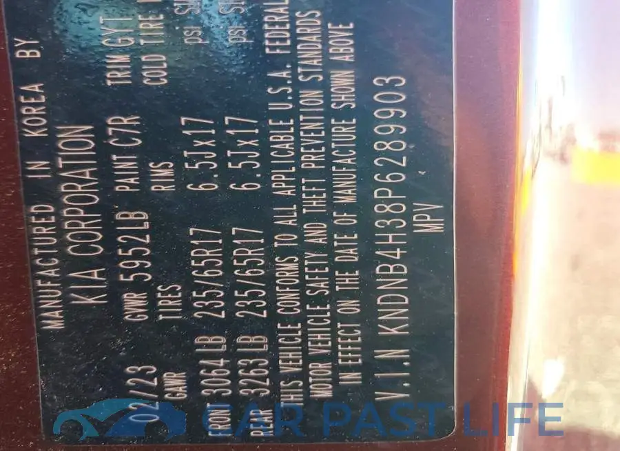 KNDNB4H38P6289903# 13