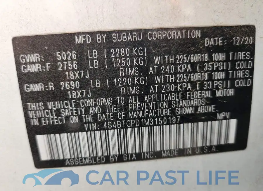 4S4BTGPD1M3150197# 12