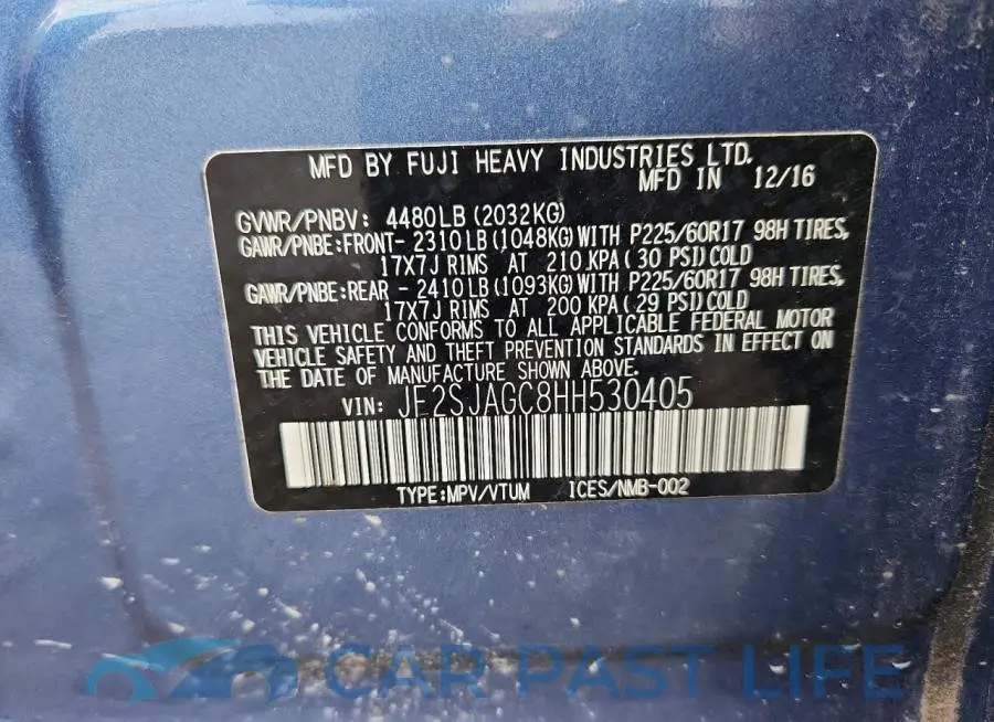 JF2SJAGC8HH530405# 13