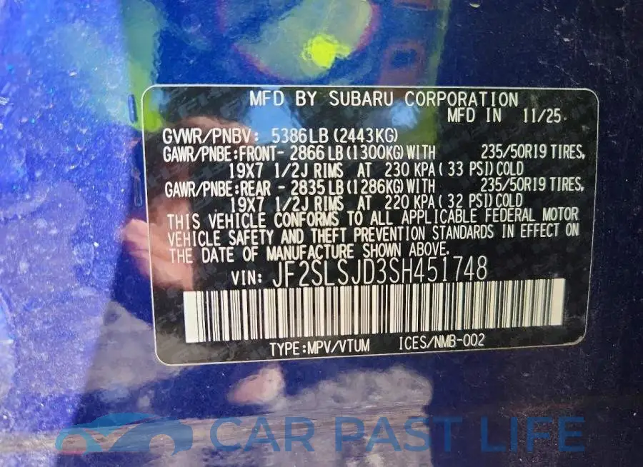 JF2SLSJD3SH451748# 14