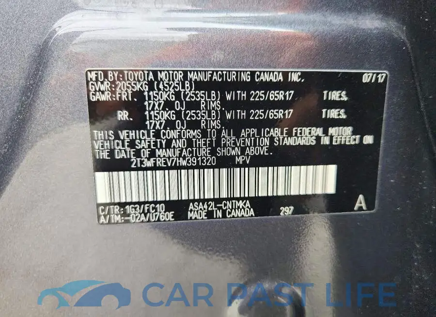 2T3WFREV7HW391320# 12