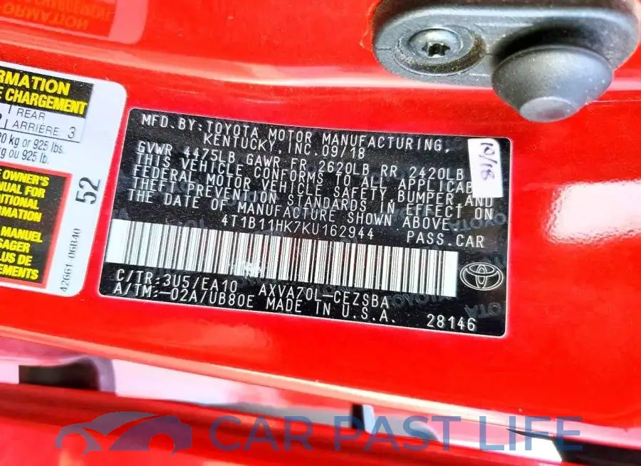 4T1B11HK7KU162944# 13