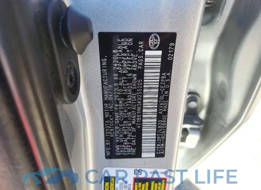 4T1B61HK5KU255205# 13