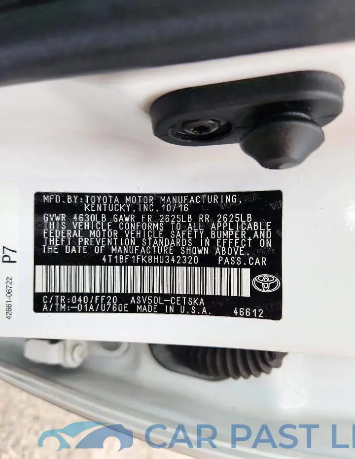 4T1BF1FK8HU342320# 12
