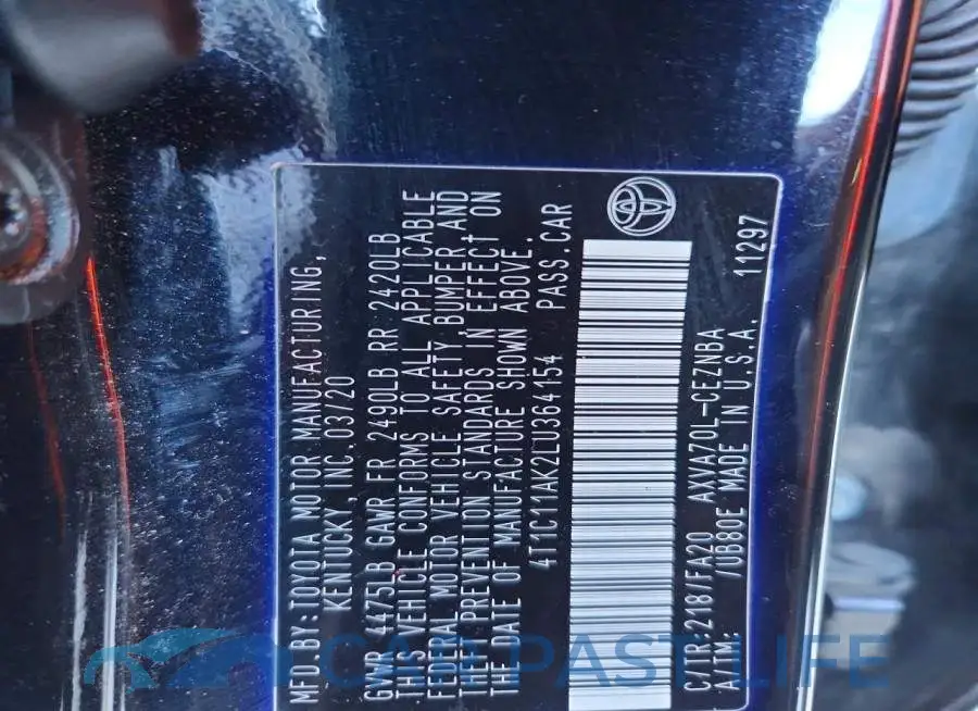 4T1C11AK2LU364154# 13
