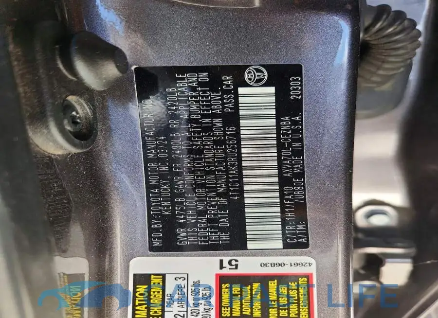 4T1C11AK3RU256716# 12