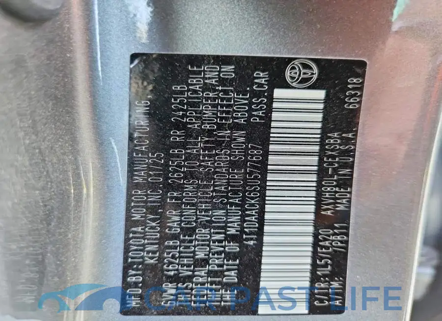 4T1DAACK6SU577687# 12