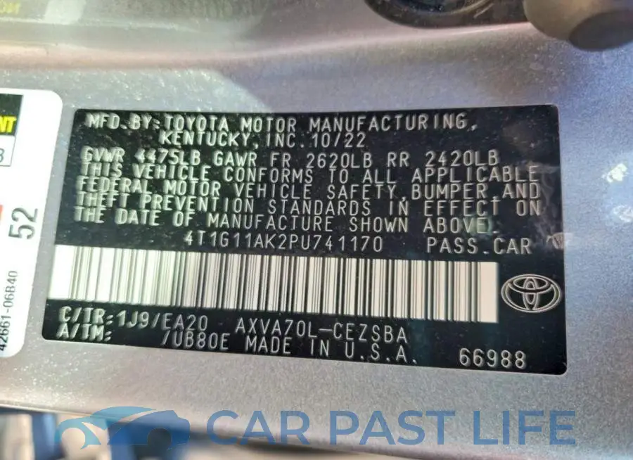 4T1G11AK2PU741170# 12